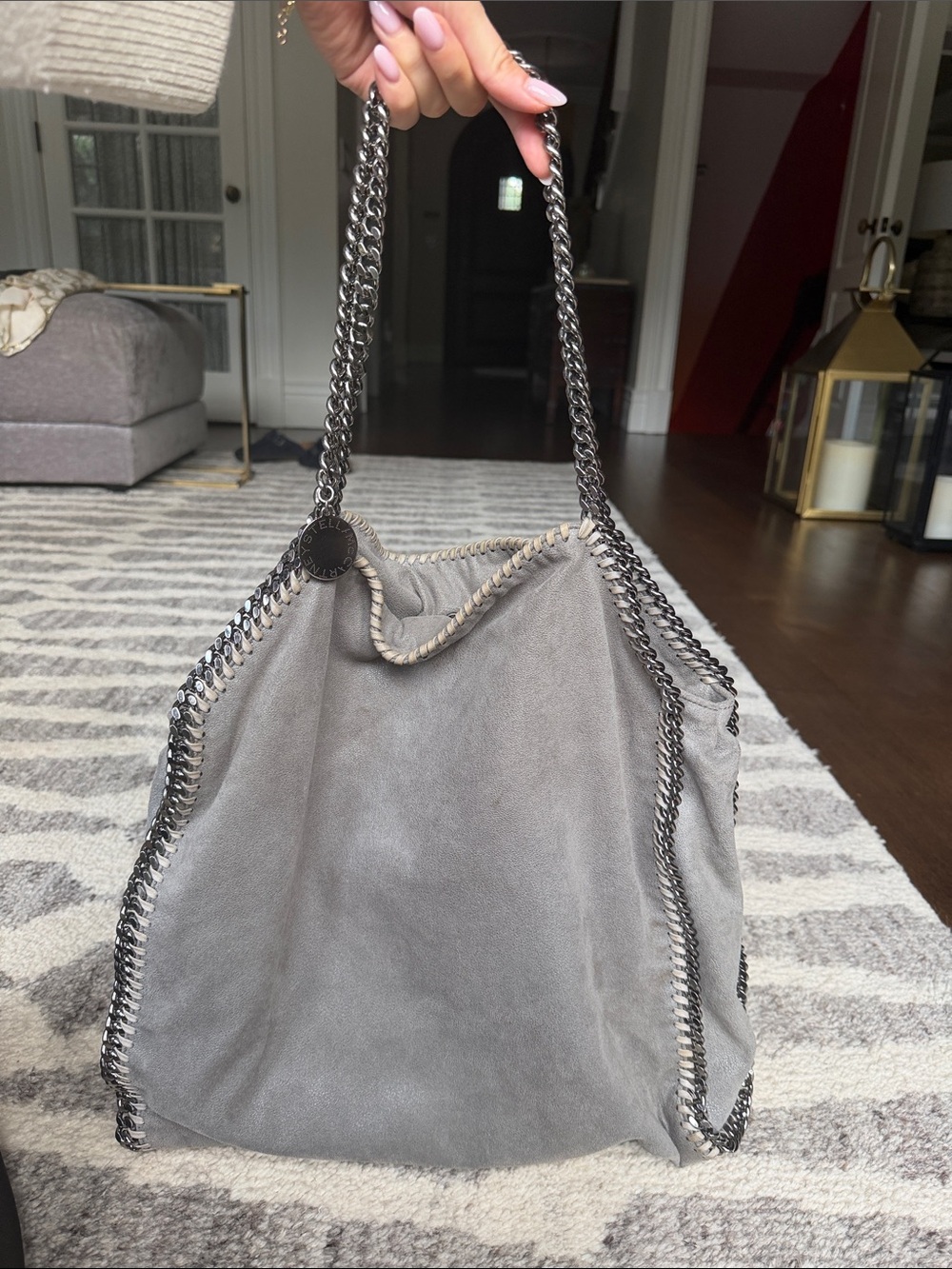 Stella Mccartney Gray Chain-Trim Tote Bag - Women